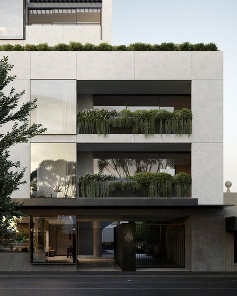 Modern Apartments Exterior, Apartment Facade Design Modern, Modern Apartment Exterior, Modern Apartment Building Exterior, Modern Facade Design, Modern Apartment Building, Apartment Building Exterior, Office Facade, Apartment Facade