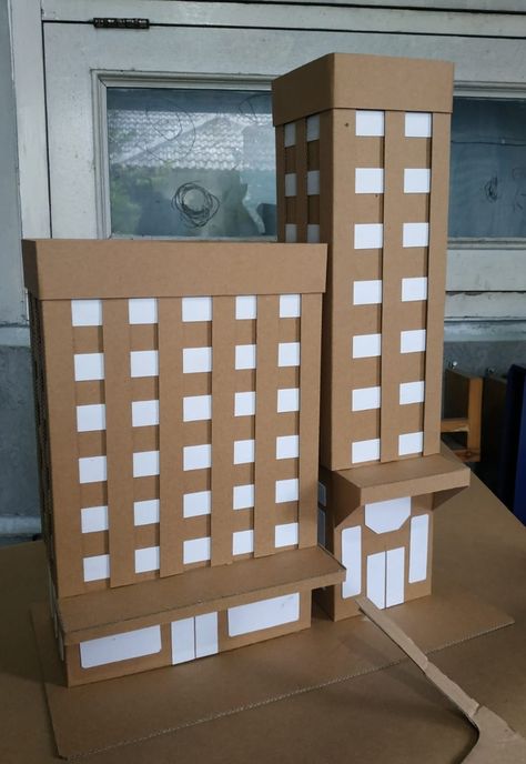 Cardboard Building, Cardboard Props, Exhibition Project, Cardboard Model, Cardboard Toys, Building Model, Outer Design, Cardboard Sculpture, Sculpture Projects