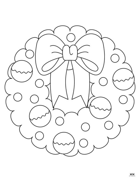 Get your kids into the festive Christmas season with these FREE printable Christmas wreath coloring pages. Choose from 25 unique pages. Print from home! Cute Coloring Pages Christmas, Christmas Wreath Template, Christmas Wreath Coloring Pages, Christmas Wresth, Painted Christmas Wreath, Wreath Coloring Pages, Christmas Wreath Printable, Wreath Template, Snowman Coloring