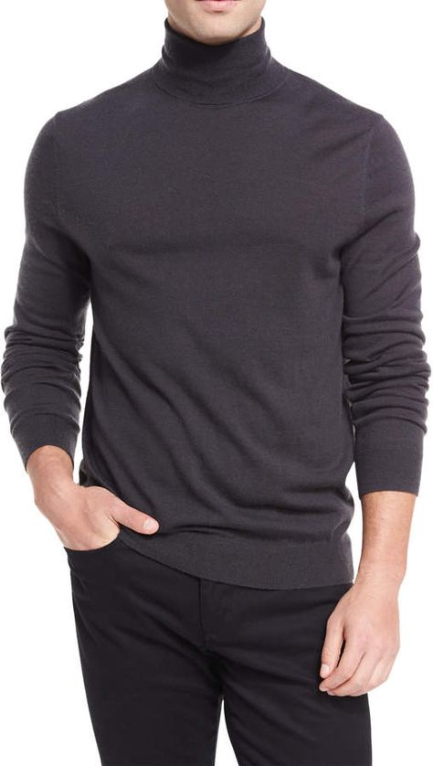 Grey Turtle Neck Outfit, Turtle Neck Outfit Men, Turtle Neck Outfits, Fashion For Men Over 40, Cheap Mens Fashion, Grey Turtleneck, Japanese Denim, Wool Turtleneck, Cashmere Turtleneck