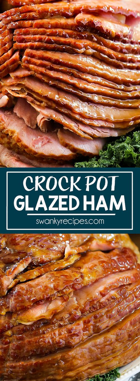 Crockpot Glazed Ham, Ham In Crockpot, Sugar Ham, Holiday Ham Recipes, Brown Sugar Ham, Honey Glazed Ham, Ham Glaze Recipe, Crockpot Ham, Slow Cooker Ham