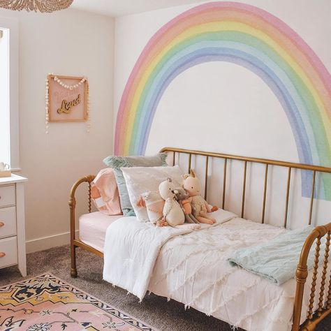 Amazon.com: funlife Fabric Peel and Stick Large Rainbow Wall Mural Stickers for Girls, Precut Pastel Half Watercolor Rainbow Wall Sticker Decals for Kids Bedroom Living Room Playroom, 78.74" x 70.87" : Baby Violet Bedroom, Watercolor Rainbow Wall, Rainbow Kids Room, Rainbow Wall Mural, Rainbow Room Kids, Mural Stickers, Rainbow Bedroom, Rainbow Wall Decal, Rainbow Fabric