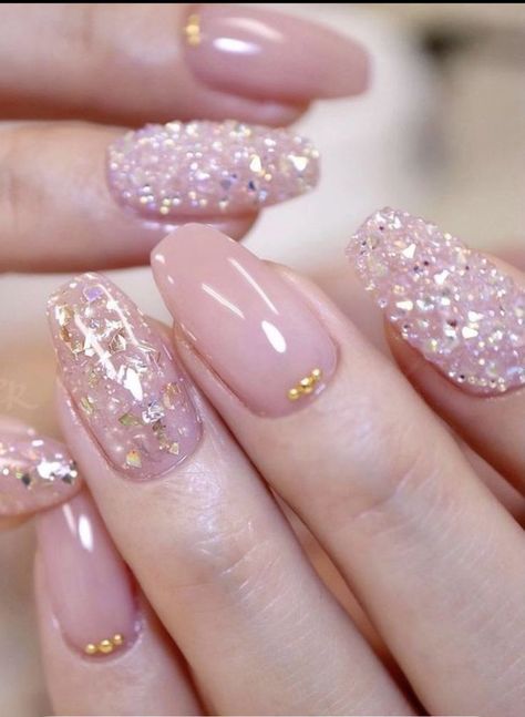 Nails New Design, Custom Nails, Bridal Nail Art, Nails Stiletto, Elegant Nail Designs, Fancy Nails Designs, Blush Nails, Colorful Nail Designs, Crystal Nails