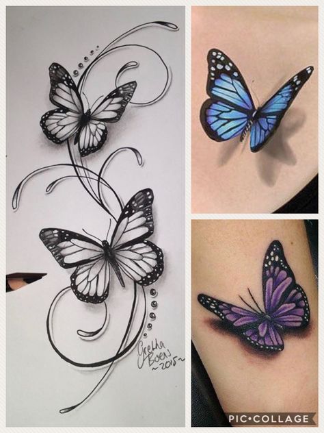 Like that 3d Butterfly Tattoo Designs, Realistic Butterfly Tattoo, Butterfly Tattoo Stencil, 3d Butterfly Tattoo, Butterfly Hand Tattoo, Unique Butterfly Tattoos, Butterfly Wrist Tattoo, Small Butterfly Tattoo, Butterfly Tattoos For Women