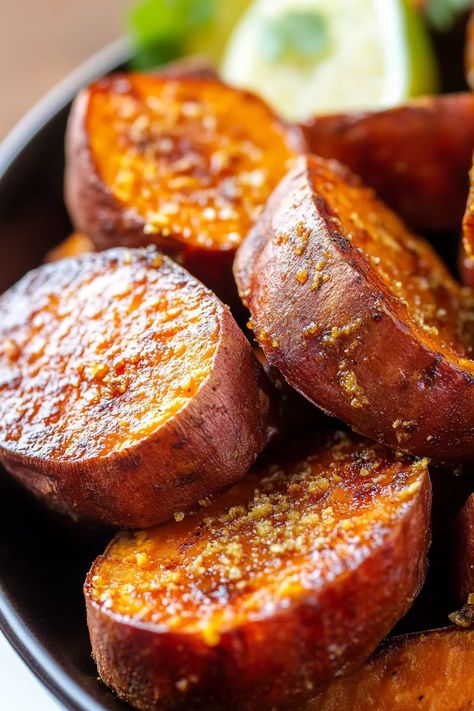 Sweet And Spicy Sweet Potatoes, Simple Baked Sweet Potato, Sweet Potato Chunks Recipes, Boiled Sweet Potato Recipes, Spicy Sweet Potatoes, Sweet Potato Dip, Savory Sweet Potato Recipes, Sweet Potato Fries Recipe, Recipes Potatoes