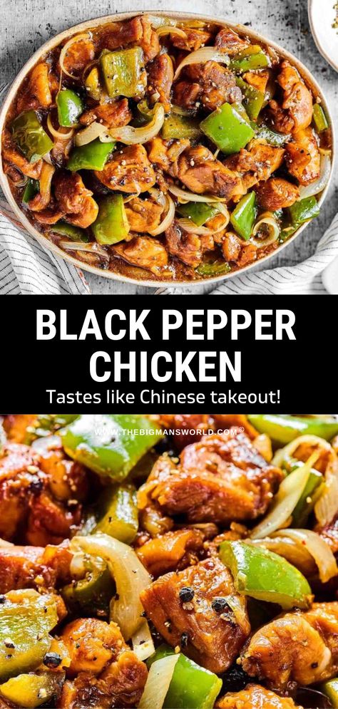 Black Pepper Chicken Recipe, Colourful Vegetables, Pepper Chicken Recipe, Wok Recipes, Black Pepper Chicken, Recipes With Chicken And Peppers, Main Entrees, Chinese Cooking Recipes, Fry Recipes