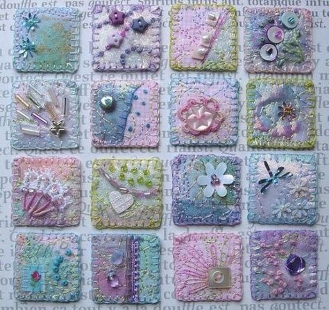 Fabric Postcards, Fabric Journals, Wool Applique, Small Quilts, Embroidery Inspiration, Crazy Quilts, Felting Projects, Fabric Art, Felt Crafts