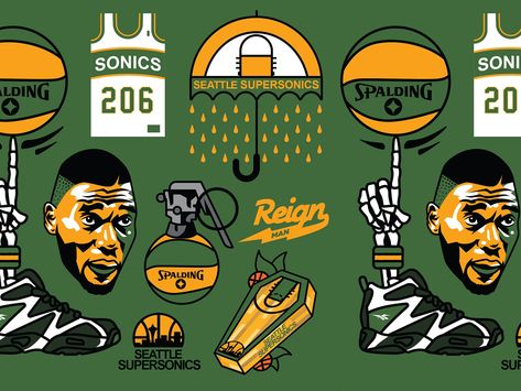 Let it Reign by Jeret Coe Chiri March Madness Logo, Baseball Branding, Beer Branding Design, Idea Generation, Beer Branding, Gary Payton, Seattle Supersonics, Seattle Sports, Fly Logo