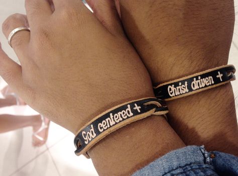 Couples bracelets  God centered Christ driven  (IG credit: @erinlael_  @bradleeyjames_) Christian Couple Bracelets, Bracelets God, God Fearing Man, A Godly Man, Christian Couple, God Centered, Hopeful Romantic, Boyfriend Stuff, Couples Bracelets