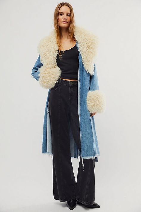 Suzanne Rainear - Suzanne's Wish List Afghan Jacket, Afghan Coat, Crash Course, Blank Nyc, Faux Fur Collar, Bomber Jackets, Fur Collars, Cinched Waist, Fur Collar