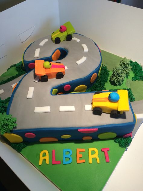 Number 2 boys racing car cake Number 2 Car Cake, Second Birthday Ideas, Car Cake, Cakes For Boys, Poker Table, 2nd Birthday, Cake Decorating, Birthday Cake, Cake