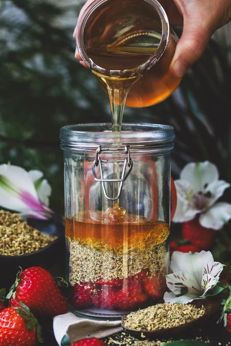 Strawberry Elderflower Shrub Recipe Elderflower Recipes, Shrub Recipe, Herbal Education, Tea Supplies, Natural Pet Care, Gourmet Salt, Flavor Combinations, Sprouting Seeds, Bulk Herbs