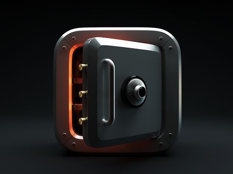 Safe Box Icon - 3D by Matthew Hunter Banks Icon, Marble Iphone Wallpaper, Funny Vintage Ads, Mobile App Icon, Lobby Interior Design, Flat Design Icons, Box Icon, Money Wallet, Brand Advertising