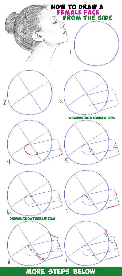 Face From The Side, Draw A Face, Beginner Sketches, Drawing Instructions, Drawing Tutorial Face, 얼굴 드로잉, Drawing Tutorials For Beginners, Fashion Drawing Tutorial, Drawing Heads