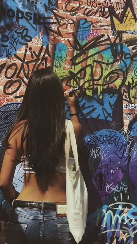 A Woman, Graffiti, Wall