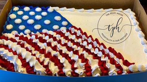 Flag Sheet Cake, Army Cake, Sheet Cake Designs, 4th Of July Cake, Usa Patriotic, Cookie Designs, Sheet Cake, Birthday Cupcakes, Us Flag