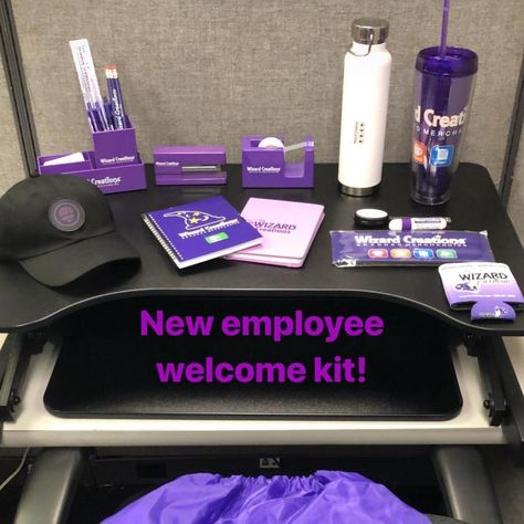 New Office Welcome Gift, Welcome Box New Employee, Office Welcome Gifts, Welcome Package For New Employees, New Hire Welcome Kit Gift Ideas, Company Welcome Kit, Employee Onboarding Kit, Promotional Items Marketing Unique, Welcome Basket For New Employee