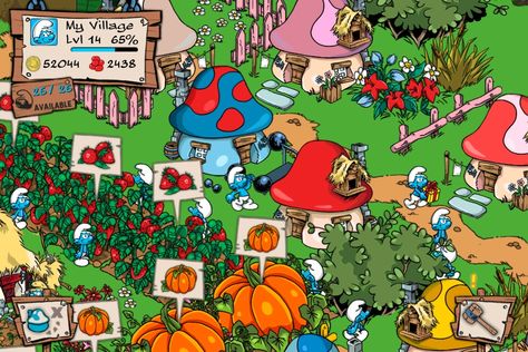 smurfs village Smurf Village Game Design, Motiongate Dubai, Smurfs Village, Village Games, Smurf Village, Forest Village, Evil Wizard, Walpaper Hello Kitty, Working Online