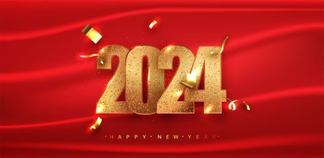 Free Vector | Free vector 2024 happy new year with gold numbers and glitter on red cloth background 2024 Gold Number, Cloth Background, Gold Number, Tarzan, Vector Photo, Red Gold, Happy New, Happy New Year, Vector Free