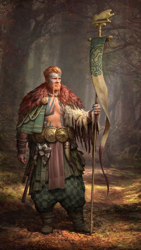 ArtStation - Celts, Roman Zawadzki flag bearer / standard bearer male warrior / fighter / adventurer Celtic Warrior, Celtic Warriors, Ancient Celts, Heroic Fantasy, Manama, Celtic Art, Wow Art, Fantasy Warrior, Arte Fantasy