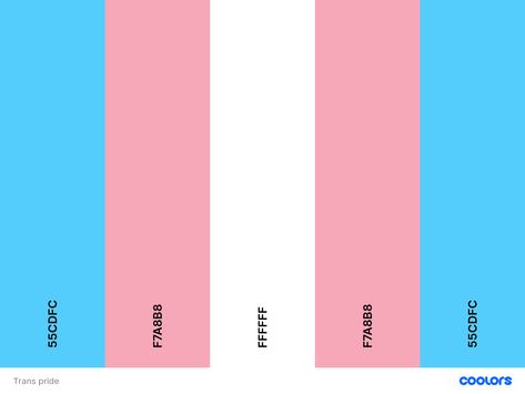 #trans #pride #flag #palette #hex Trans Flag Color Palette, Trans Color Palette, Pride 2024, Pallet Flag, Flat Color Palette, Pro Create, Trans Pride Flag, Trans Flag, Pride Flag Colors