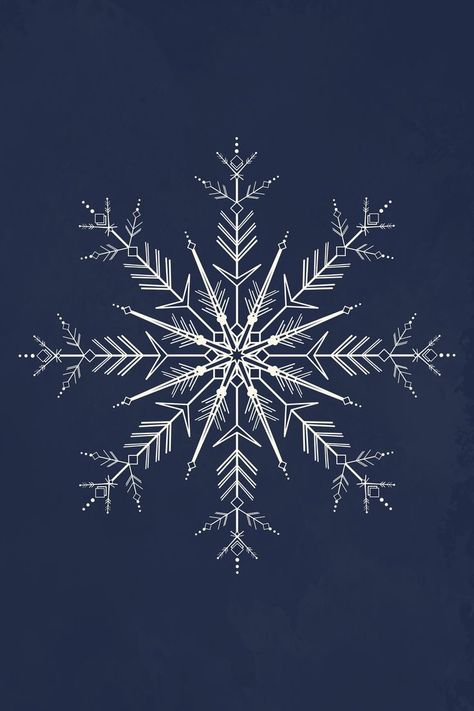 Detailed Snowflake Drawing, Vintage Snowflake Illustration, Navy Blue Winter Aesthetic, Snowflake Mandala Tattoo, Snowflake Drawing Art, Snow Flakes Tattoo, Snowflake Tattoo Design, Snowflake Painting, Snowflake Tattoos