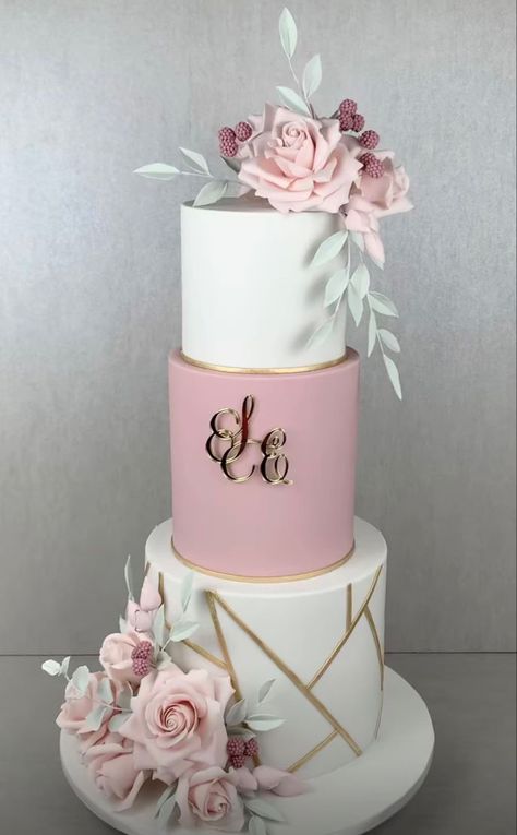 Rose Gold Wedding Cakes, Rose Gold Cake, Sweet 16 Birthday Cake, Luxury Cake, Elegant Birthday Cakes, 16 Birthday Cake, Dream Wedding Cake, Pink Wedding Cake, Romantic Wedding Cake