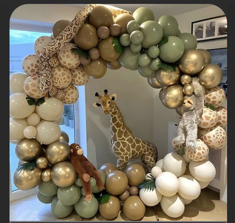 Forest Theme Party, Safari Balloon, Jungle Balloons, Jungle Thema, Jungle Safari Party, Wild One Birthday Party, Safari Birthday Party, Metallic Balloons, Jungle Birthday