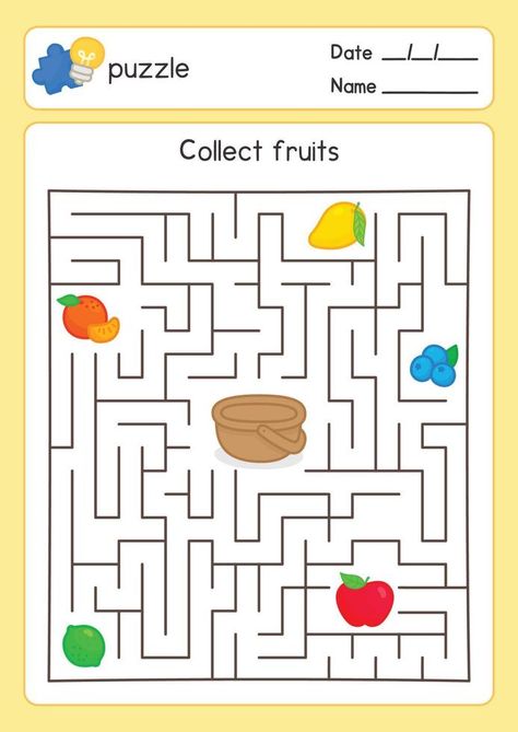 put fruit in basket maze game exercises sheet kawaii doodle vector cartoon Fruit In Basket, Food Games For Kids, In Basket, Fruit Games, Maze Games For Kids, Maze For Kids, Game Fruit, Kawaii Doodle, Maze Worksheet