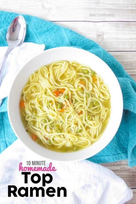 Homemade Top Ramen, Top Ramen Recipes, Ramen Soup Recipes, Easy Ramen, Smart School House, Top Ramen, Homemade Ramen, Smart School, Ramen Noodle Recipes