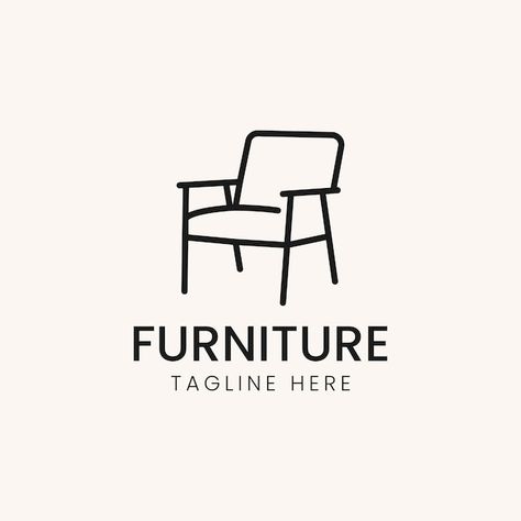 Furniture Shop Logo, Furniture Logo Design Ideas, Furniture Design Logo, Furniture Company Logo, Furniture Store Logo, Furniture Websites, Chair Icon, Furniture Icon, Furniture Branding