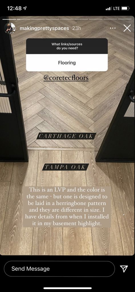 Herringbone Basement Floor, Herringbone Lvp Kitchen, Herringbone Transition Floor, Lvp Flooring Patterns, Herringbone Floor Bedroom, Herringbone Wood Floor Transition, Lvp Flooring Planks Herringbone, Herringbone Lvp Flooring, Lvp Flooring Herringbone