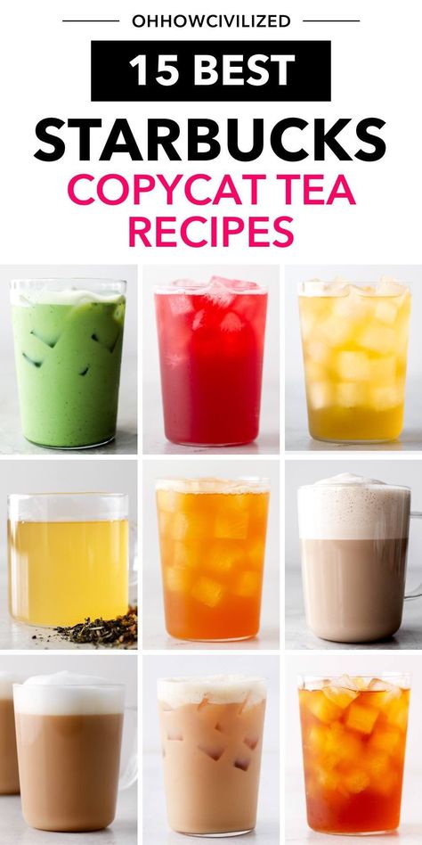 Starbucks Tea Drinks, Starbucks Tea Recipes, Starbucks Teas Drinks, Best Iced Tea Recipe, Starbucks Copycat Recipes Drinks, Copycat Drink Recipes, Copycat Starbucks Drinks, Homemade Starbucks, Hot Tea Recipes