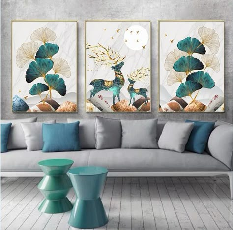 Canvas Painting Ideas Nature, Nature Aesthetic Painting, 3d Wallpaper Decor, Wall Painting Nature, Nature Painting Ideas, Wall Painting Frames, Nature Paintings Acrylic, Hall Painting, 3d Wallpaper For Walls