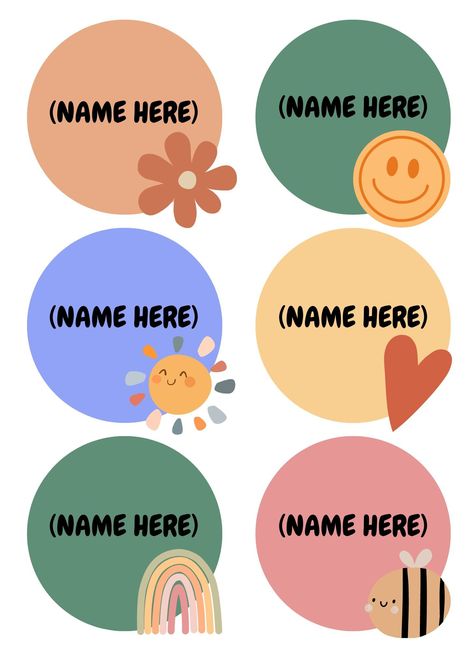 Digital Download. This is a set of 6 editable name tags, perfect for the labeling cubbies or items in your classroom! When downloaded, you will get a link to the canva.com page where you can edit and download your name tags. I hope you find these as cute and useful as I do! Cubby Labels For Classroom, Fall Cubby Tags Preschool, Name Tags Preschool, Name Tags For Cubbies, Boho Name Tags, Cubby Tags Preschool, Name Tags For Classroom, Cute Name Tags, Preschool Name Tags