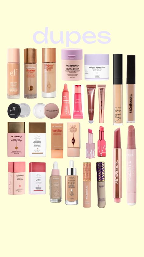 #dupes #mcobeauty #beauty Expensive Things, Super Glow, Shower Skin Care, Simple Eye Makeup, Makeup Needs, Pretty Skin Care, Makeup To Buy, Trendy Makeup, Skin Care Items