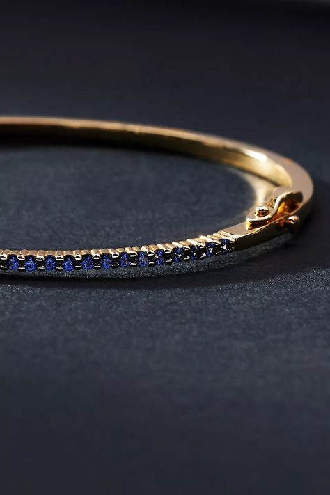 Rachel Reid Jewelry Blue Sapphire Bangle Bracelet | Anthropologie Sapphire Bangle, The Rachel, Jewelry Blue, Bangle Bracelet, Blue Sapphire, Bangle Bracelets, Anthropologie, Sapphire, Bangles