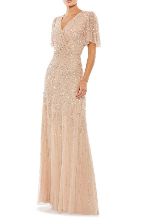 Shop Mac Duggal Online | Nordstrom Flutter Sleeve Mother Of The Bride Dress, Mog Dresses, Mother Of The Bride Dresses Long, Sheath Gown, Mother Of Groom Dresses, Mac Duggal Dresses, Mother Of The Bride Outfit, Mob Dresses, Embellished Gown