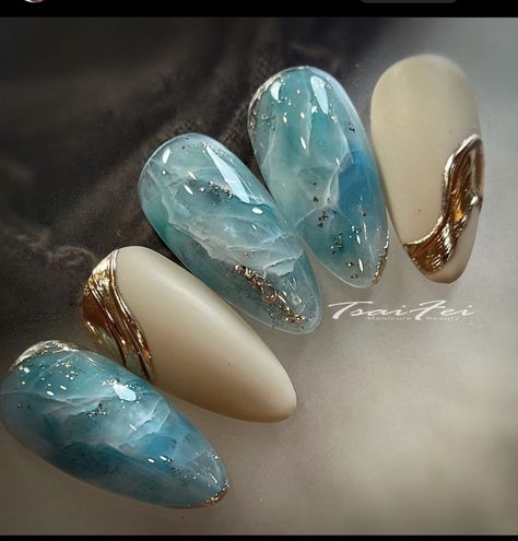 Boring Nails, Art Deco Nails, Beauty Nails Design, Marble Nail Art, Nail Art Designs Diy, Pretty Gel Nails, Fabulous Nails, Funky Nails, Makati