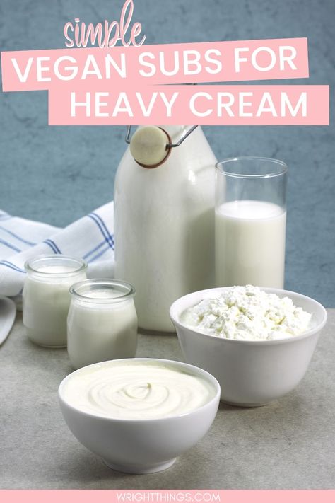 Lactose Free Heavy Cream, Cheese Recipes Easy, Substitute For Heavy Cream, Dairy Free Heavy Cream, Homemade Heavy Cream, Vegan Heavy Cream, Cream Substitute, Heavy Cream Recipes, Heavy Cream Substitute