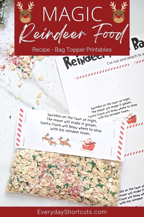 Make Magic Reindeer Food to help Santa’s reindeer find your house on Christmas Eve! The recipe is simple, consisting of just a few ingredients and a fun activity to do with the whole family! Reindeer Food Printable Free, Magic Reindeer Food Recipe, Magic Reindeer Food Printable, Reindeer Food Recipe, Reindeer Food Printable, Free Poems, Magic Reindeer Food, Santa's Reindeer, Reindeer Food