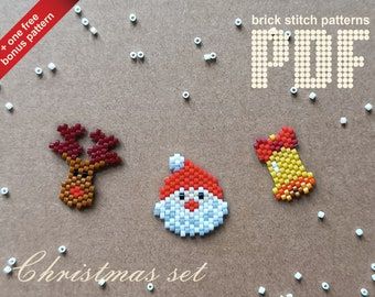 Brick Stitch Beading, Brick Stitch Patterns, Weaving For Kids, Monkey Pattern, Santa Claus Reindeer, Seed Bead Pattern, Bat Pattern, Letter Matching, Brick Stitch Pattern