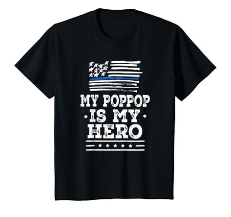 Kids Police Officer PopPop is my Hero T-Shirt Law Enforcement Gifts, Kids Police, Law Enforcement, My Hero, Police Officer, Branded T Shirts, Heather Grey, Top Styles, Fashion Branding