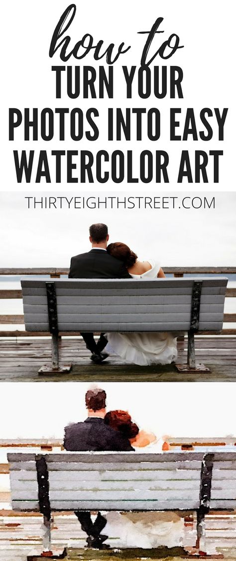 Learn How To Turn Your Family Photos Into Watercolor Works Of Art. Create Meaningful Home Decor From Your Family Pictures. Wedding Gifts Ideas, Sentimental Art, Ideas Watercolor, Inkscape Tutorials, Artwork Watercolor, Farmhouse Side Table, Budget Friendly Gift, Diy Gift Ideas, Watercolor Prints