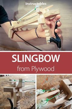 Craft a working slingbow from plywood.  #woodworking #woodwhop #workshop #weapon Sling Bow, Crossbow, Wood Work, Survival Skills, Diy Wood Projects, Cool Diy, Woodworking Crafts, Diy Wood, Archery