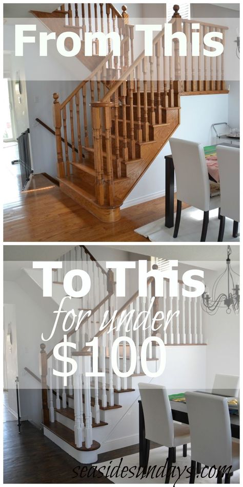 Save money and refinish your stairs with this how to guide- learn how which stains, finishes and materials you need for a professional job Stair Bannisters, Stain Stairs, Hardwood Floors Diy, Diy Hardwood Floor Refinishing, Refinish Hardwood Floors, Cheap Hardwood Floors, Diy Hardwood Floors, Diy Staircase Makeover, Stairs Renovation