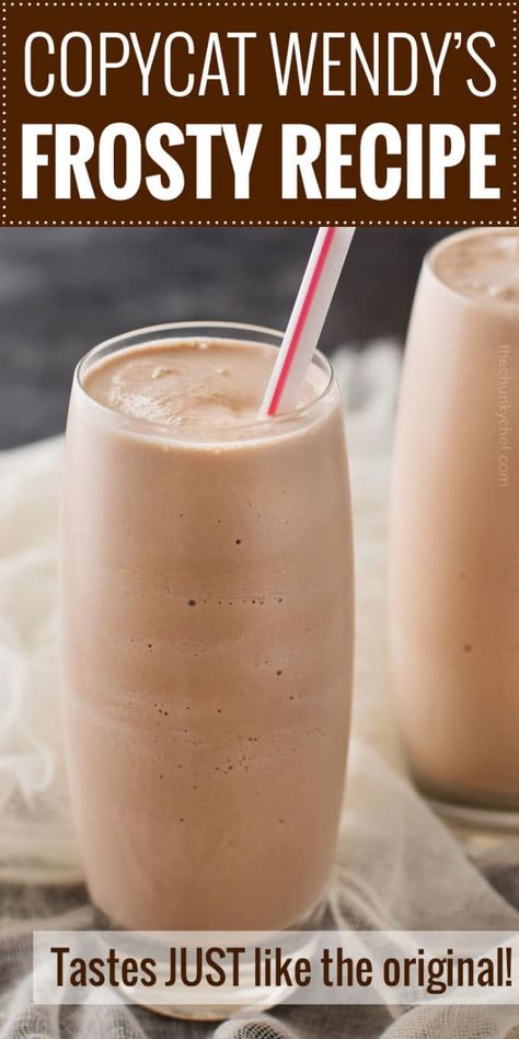 Copycat Wendys Frosty, Frosty Copycat Recipe, Copycat Wendy's Frosty Recipe, Wendys Frosty Recipe, Milkshake Recipe Easy, Wendys Frosty, Frozen Drink Recipes, Chocolate Frosty, Frosty Recipe