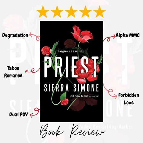 ❤️ Book Review ❤️ 5 🌟 Wow.... I was hooked in deep from the very first page. The prologue set the scene for entirety of the book and I had goosebumps instantly. "Several months ago, I broke my vow of celibacy on the altar of my own church, and God help me, I would do it again. I am a priest and this is my confession" The above quote had me squealing with anticipation. The spice in this book was *chefs kiss*. I could not stop giggling and squealing, I loved every second of it. In simple wo... Priest Sierra Simone, Priest Book, Sierra Simone, Crossfire Series, My Confession, Chefs Kiss, Recommended Books, God Help Me, Recommended Books To Read