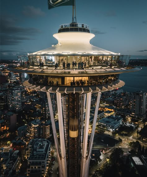 Pnw Living, Seattle Attractions, Seattle Life, Canada Life, Rendering Architecture, Seattle Space Needle, Seattle Photography, Observation Tower, Seattle Travel