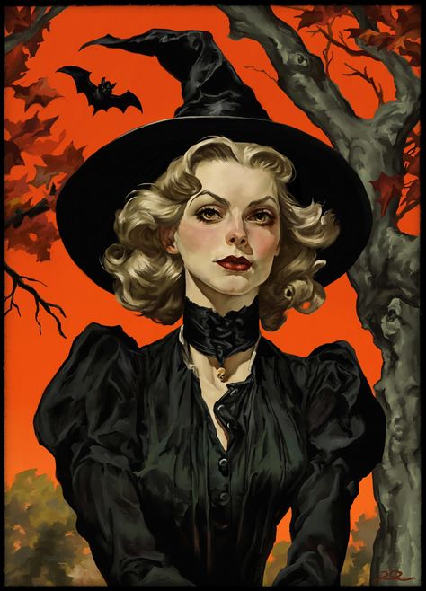 Witch Grandma Character Design, Blonde Witch Art, Cute Witch, Witch Drawing, The Good Witch, Halloween Illustration, Halloween Photos, Vintage Character, Witch Art